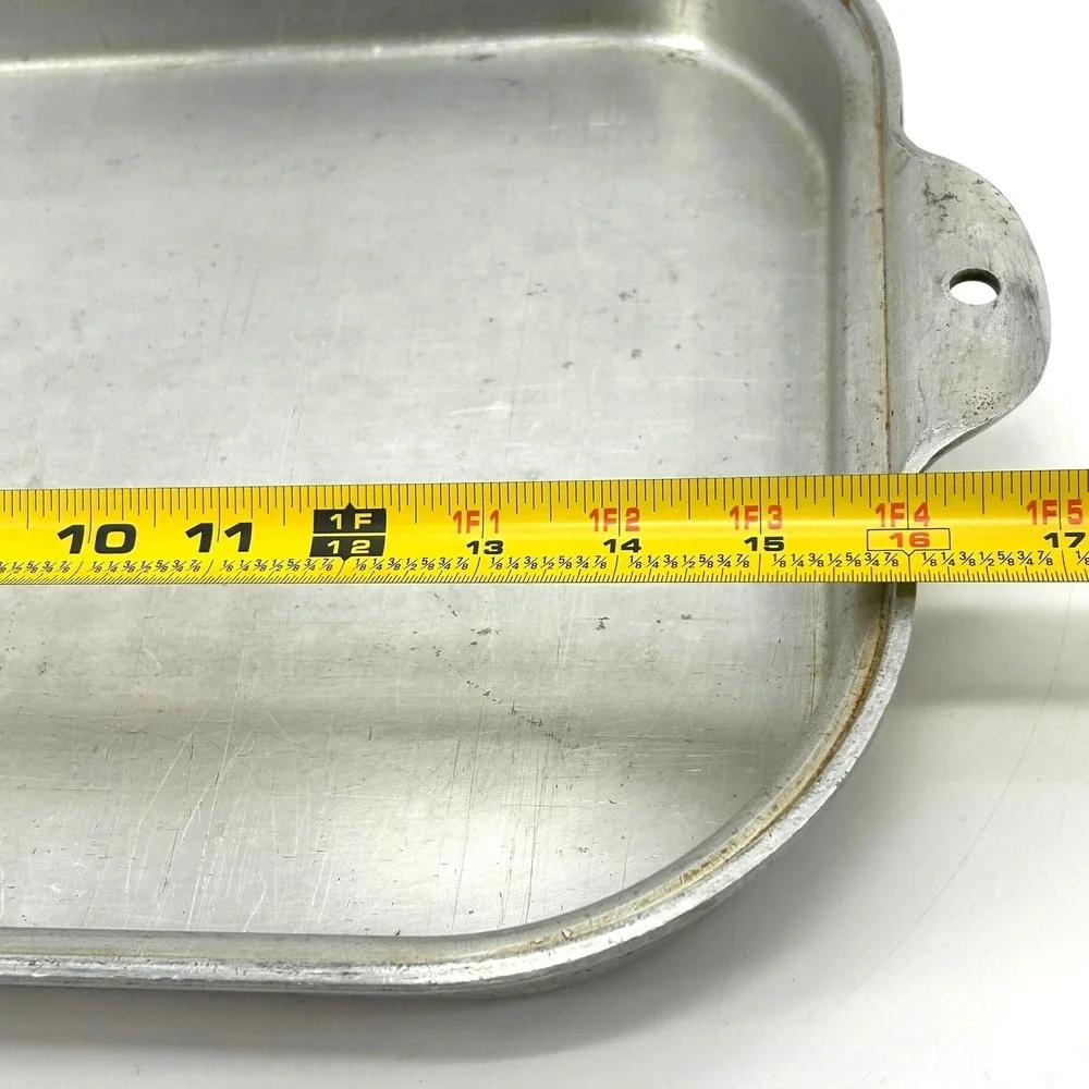 Vintage Wear-Ever Aluminum Roaster Pan No 1225 Large Rectangular Lid USA Made